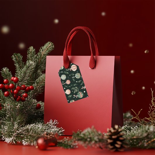  vakantie charme: feestelijke kerstballen cadeaulabel