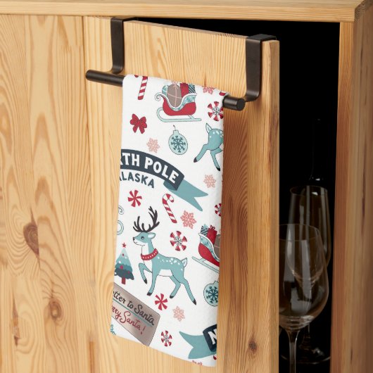 Vakantie charme Noordpool – Kerstman Theedoek (Derde Gevouwen)