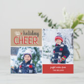 Vakantie Cheer 2 fotocollage Feestdagenkaart (Staand voorkant)
