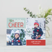 Vakantie Cheer 2 fotocollage Feestdagenkaart (Staand voorkant)