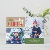 Vakantie Cheer 2 fotocollage Feestdagenkaart (Staand voorkant)
