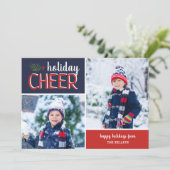 Vakantie Cheer 2 fotocollage Feestdagenkaart (Staand voorkant)