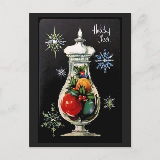 Vakantie Cheer  Black Candy Jar Briefkaart (Voorkant)