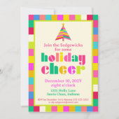 Vakantie Cheer Bright Modern Rainbow Stripes Party Kaart (Voorkant)