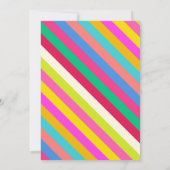 Vakantie Cheer Bright Modern Rainbow Stripes Party Kaart (Achterkant)
