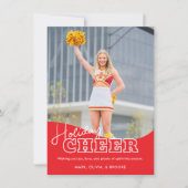 Vakantie Cheer Cheerleading Kerstfotokaart Feestdagenkaart (Voorkant)
