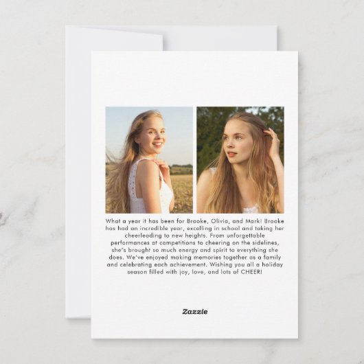 Vakantie Cheer Cheerleading Kerstfotokaart Feestdagenkaart (Achterkant)