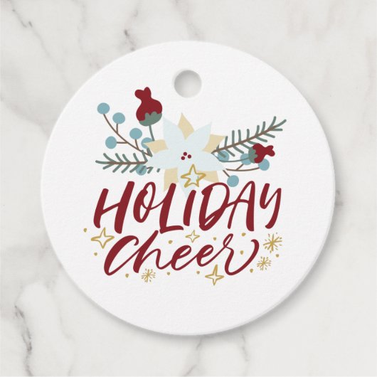 Vakantie Cheer Foliage Kerstcadeau Bedankjes Labels (Voorkant)