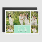 Vakantie Cheer Green Fotocollage Magnetische Kaart (Voorkant / Achterkant)