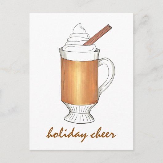 Vakantie Cheer Hot Buttered Rum Christmas Drink Feestdagenkaart (Voorkant)