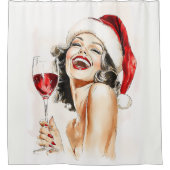 vakantie Cheer in Waterverf Douchegordijn (Voorkant)