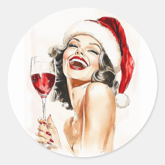  vakantie Cheer in Waterverf Ronde Sticker (Voorkant)