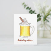 Vakantie Cheer Kerst Eggnog Drink Illustratie Feestdagenkaart (Staand voorkant)