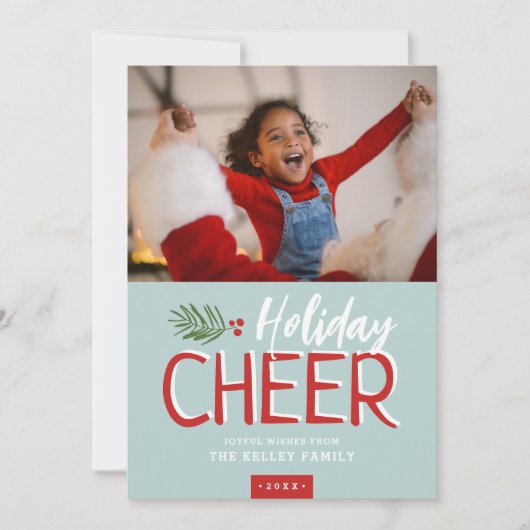 Vakantie Cheer Kerstmis Fotokaart Feestdagenkaart (Voorkant)