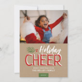 Vakantie Cheer Kerstmis Fotokaart Feestdagenkaart (Voorkant)