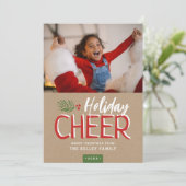Vakantie Cheer Kerstmis Fotokaart Feestdagenkaart (Staand voorkant)