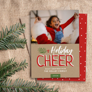 Vakantie Cheer Kerstmis Fotokaart Feestdagenkaart