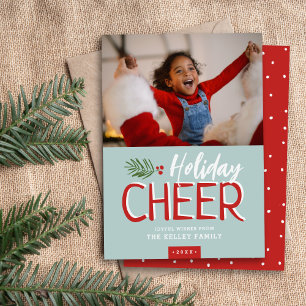 Vakantie Cheer Kerstmis Fotokaart Feestdagenkaart