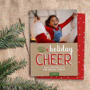 Vakantie Cheer Kerstmis Fotokaart Feestdagenkaart