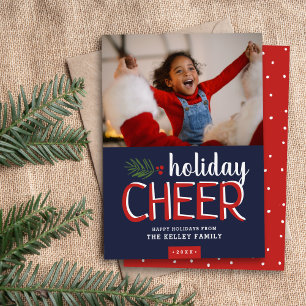 Vakantie Cheer Kerstmis Fotokaart Feestdagenkaart