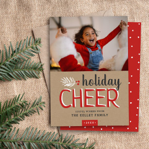 Vakantie Cheer Kerstmis Fotokaart Feestdagenkaart