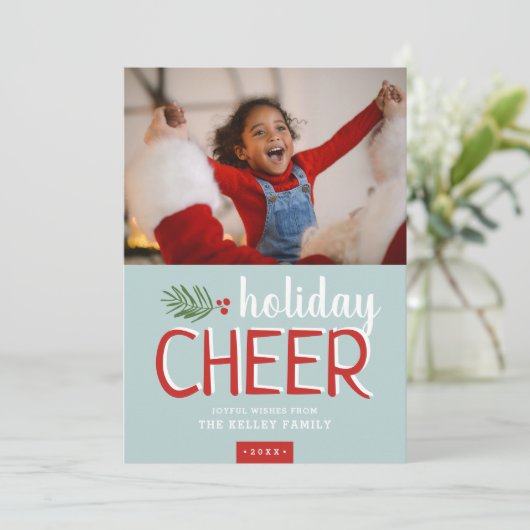 Vakantie Cheer Kerstmis Fotokaart Feestdagenkaart (Staand voorkant)