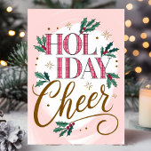 Vakantie Cheer Plaid en Holly Christmas Kaart