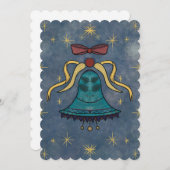 Vakantie Cheer Red Bow and Stars Flat Kaart (Voorkant / Achterkant)