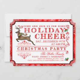 Vakantie Cheer Rendier Kerstfeest Uitnodiging