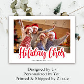 Vakantie Cheer Typografie Foto Kerstmis Feestdagenkaart