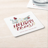 Vakantie Cheer Winter Bloemen Kerstfeest Kartonnen Onderzetters (Schuin)