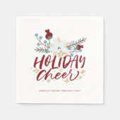 Vakantie Cheer Winter Bloemen Kerstfeest Servet (Voorkant)