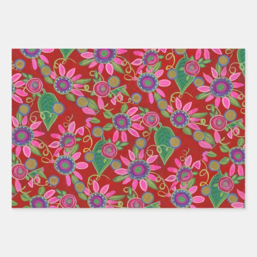 Vakantie Cheer Wrapping Paper Flat Sheet Set van 3 (Voorkant 2)