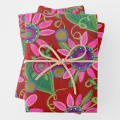 Vakantie Cheer Wrapping Paper Flat Sheet Set van 3 (In situ)