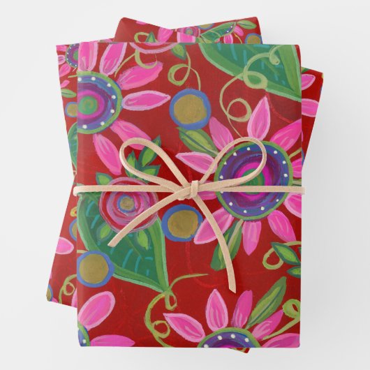 Vakantie Cheer Wrapping Paper Flat Sheet Set van 3 (In situ)