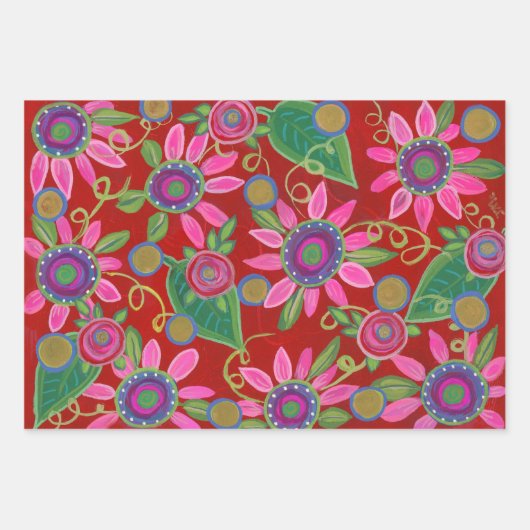 Vakantie Cheer Wrapping Paper Flat Sheet Set van 3 (Voorkant)