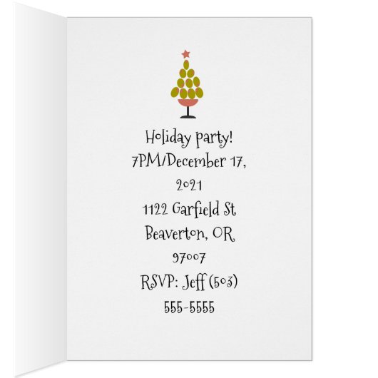 Vakantie 'CHEERS'! Olijfboomontwerp (Binnen (Rechts))