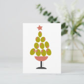 Vakantie 'CHEERS'! Olijfboomontwerp Feestdagenkaart (Staand voorkant)