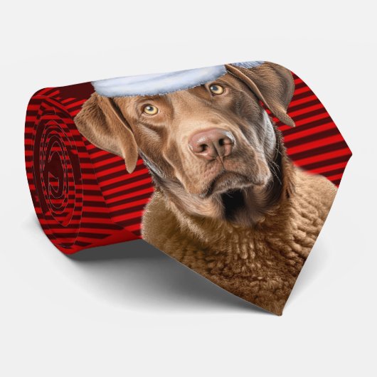 Vakantie Chesapeake Retriever Dog Plaid Kerstmis Stropdas (Opgerold)