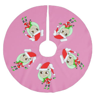 vakantie chibi konijntje meisje kerstboom rok