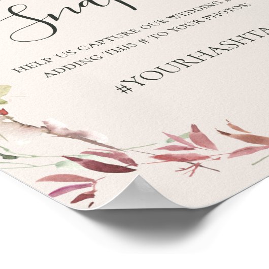 Vakantie Chic Botanisch | Champagne Oh Snap Hashta Poster (Hoek)