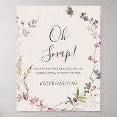 Vakantie Chic Botanisch | Champagne Oh Snap Hashta Poster (Voorkant)