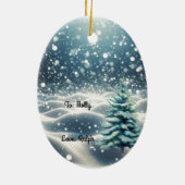 Vakantie Chic Brunette Rode Mode gepersonaliseerd Keramisch Ornament (Achterkant)