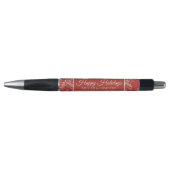 Vakantie Chic Red Floral Corporate Christmas Pen (Voorkant)
