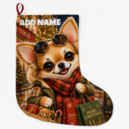 Vakantie Chihuahua Kerstwinkelen in NY Grote Kerstsok