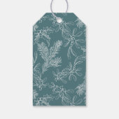 Vakantie Chique Blauwgroen Floral Corporate Christ Cadeaulabel (Achterkant)