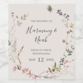 Vakantie chique botanisch | bruiloft met mousseren wijn etiket (Enkel label)