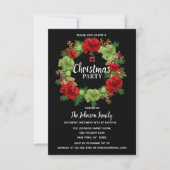 Vakantie CHRISTMAS PARTIJ WreatBlack Red White Kaart (Voorkant)