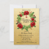 Vakantie CHRISTMAS PARTIJ Wreated GOLD Red Green Kaart (Voorkant)