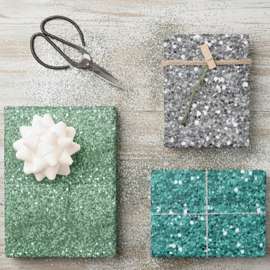 Vakantie Chunky Glitter Sequin Kerstmis Inpakpapier Vel